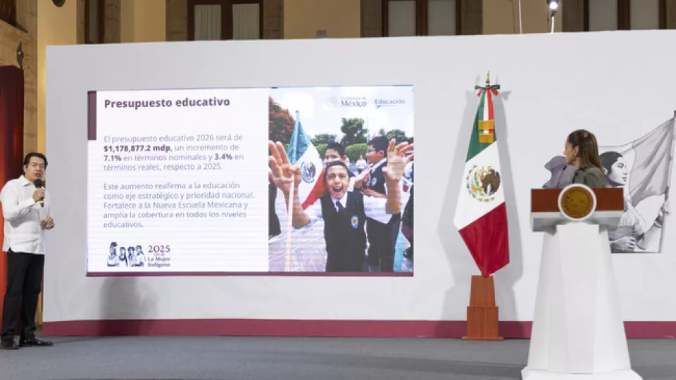 Inversión de 1.1 billones de pesos en 2026 para Educación Básica, Media y Superior, becas e infraestructura