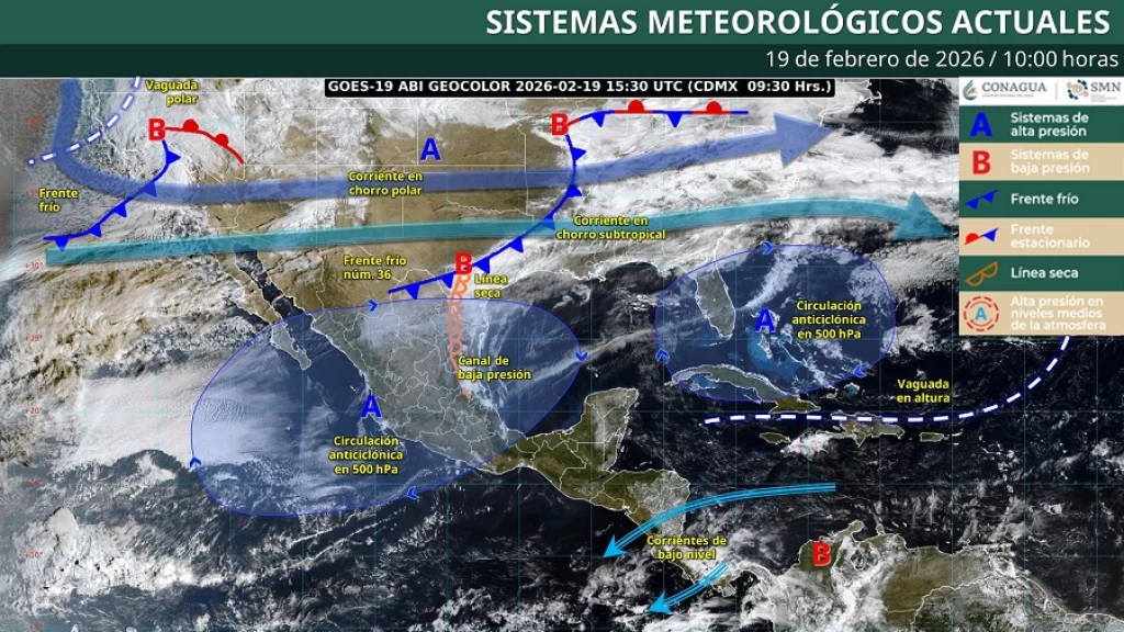 CLIMA EXTREMO EN MÉXICO: Ola de Calor Sin Precedentes 'Asa' el Centro y Sur, Mientras el Frente Frío 36 Golpea el Norte con Vientos de 90 km/h y Nevadas